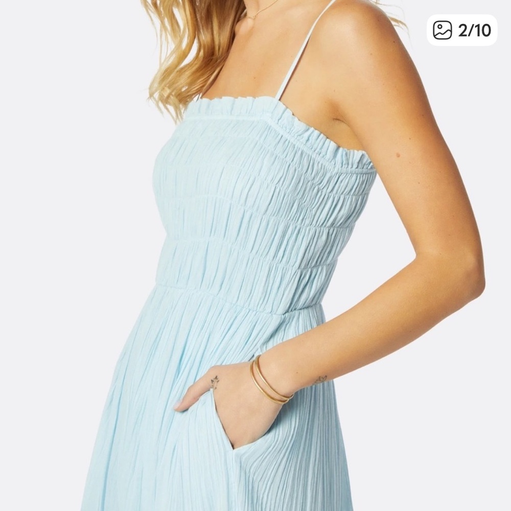 Joie Lesse Midi Cotton Dress in Blue - Picture 4 of 10